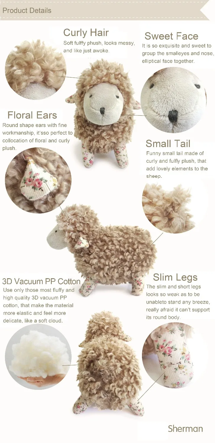 Роскошная стоячая пушистая овечка плюшевая Милая подушка для дивана мягкая