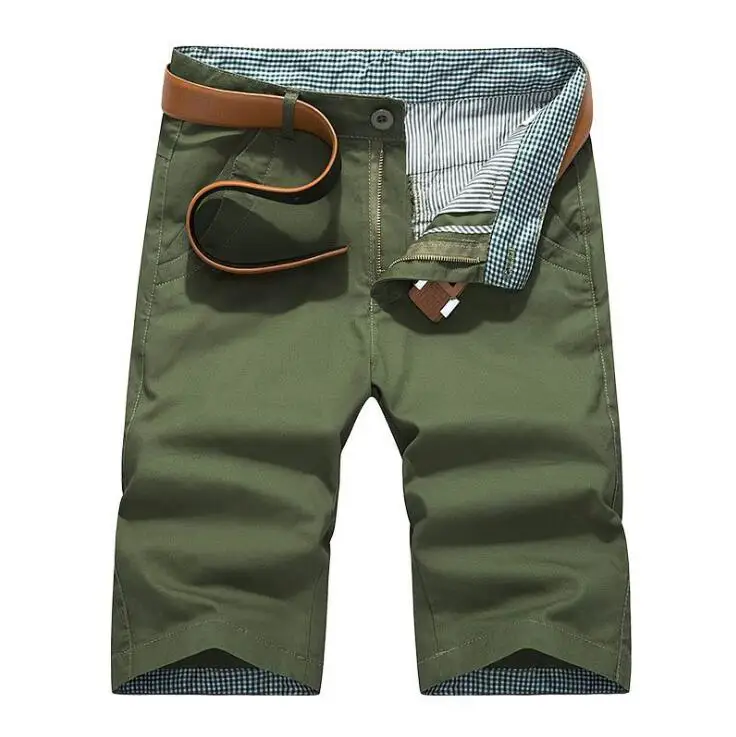 V64 green Брендовые мужские шорты Homme Бермуды летние мужские пляжные шорты хлопковые повседневные мужские шорты больших размеров 28-40 прямые - Цвет: V64 green