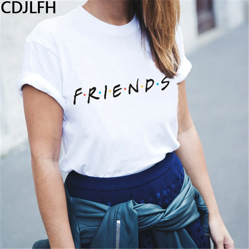 

Футболки Friends Женская летняя обувь Harajuku Kawaii друзей с буквенным принтом футболки для девочек модные эстетику Повседневная Забавный чехол с р...