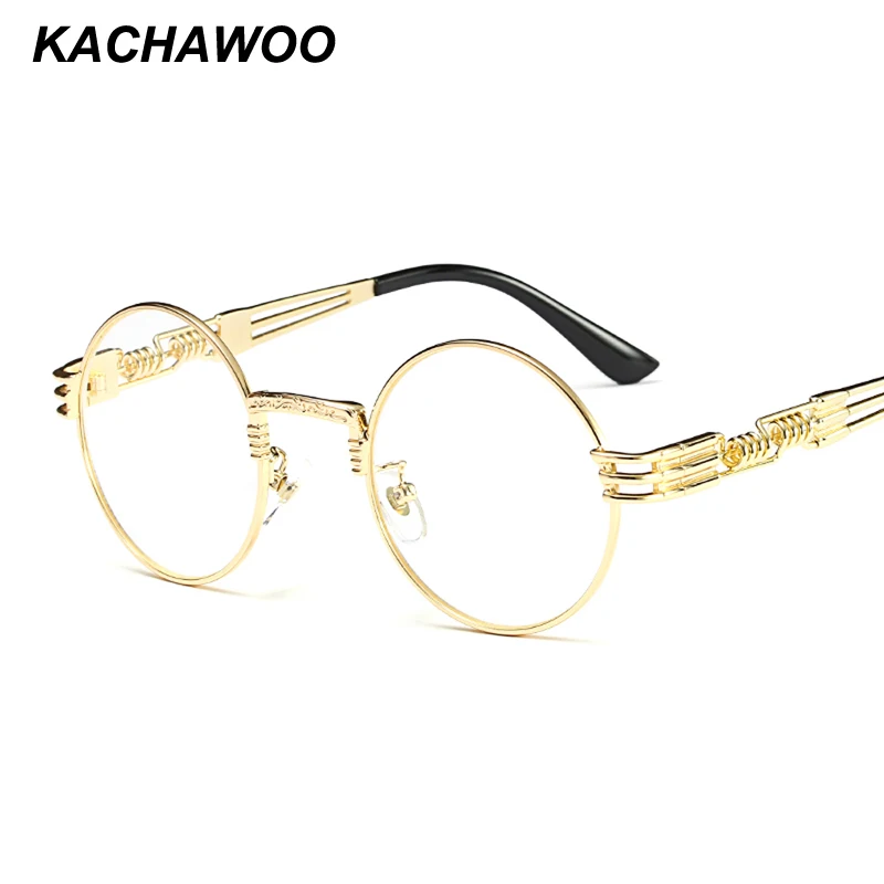 Мужские и женские винтажные очки Kachawoo золотистая металлическая оправа с