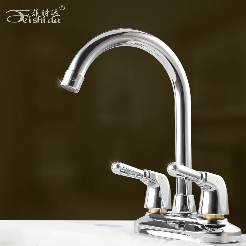 Кран для ванной комнаты с двойным отверстием латунный кран раковины горячей и