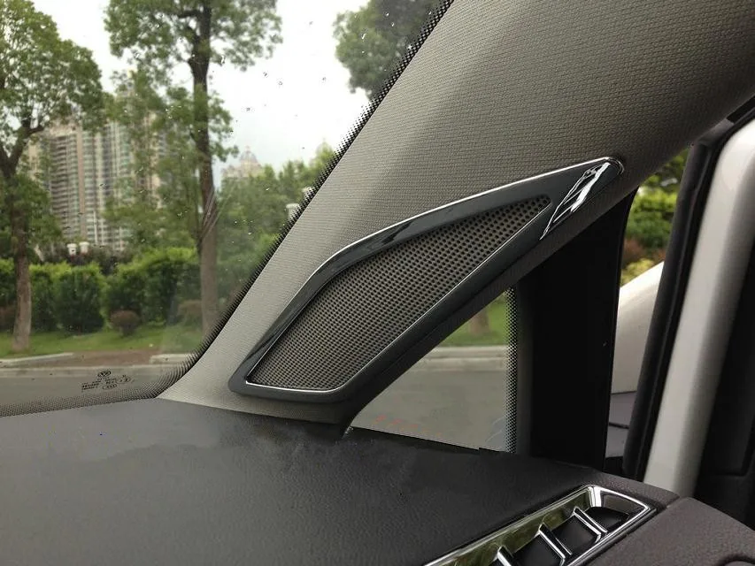 glossy 2pcs WELKINRY для VW Golf 7 7,5 MK7 VII MK7.5 2013- Автомобильная дверь колонна столб интерьер треугольник динамик стерео аудио звук отделка - Название цвета: glossy 2pcs