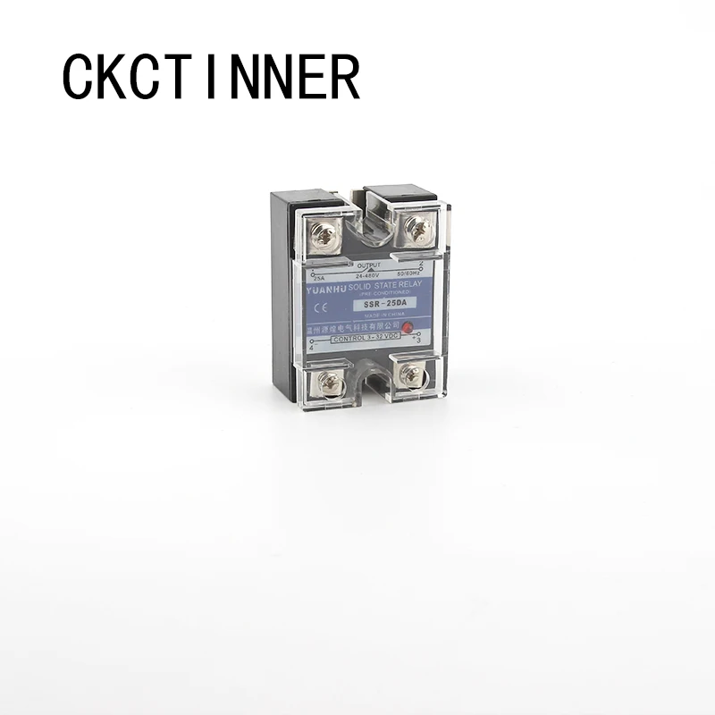 SSR-25DA Ckctinner 1 шт. твердотельные реле SSR-25DA 25A SSR-10DA SSR-25DA SSR-40DA 5-24VDC до 24-380V AC SSR 25DA, 6-20mA - Габаритные размеры: SSR-25DA