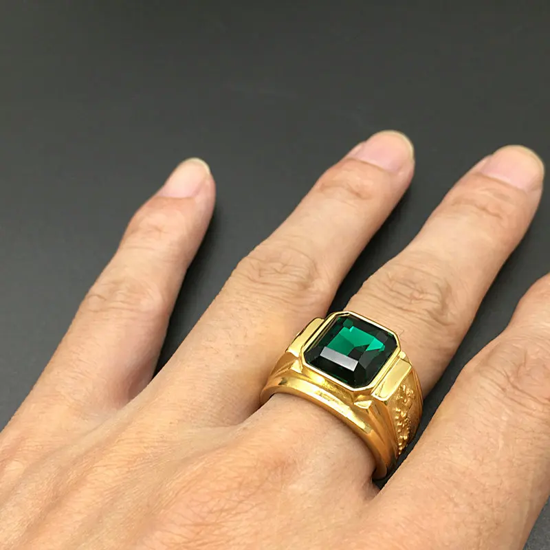 Мужские и женские кольца в стиле ретро из нержавеющей стали с золотым Драконом