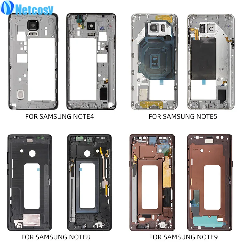 Netcosy корпус средней рамки для samsung Galaxy Note 4 N910 Note 5 N920 Note 8 N950 Note 9 N960 Mid Plate Chassis Cover