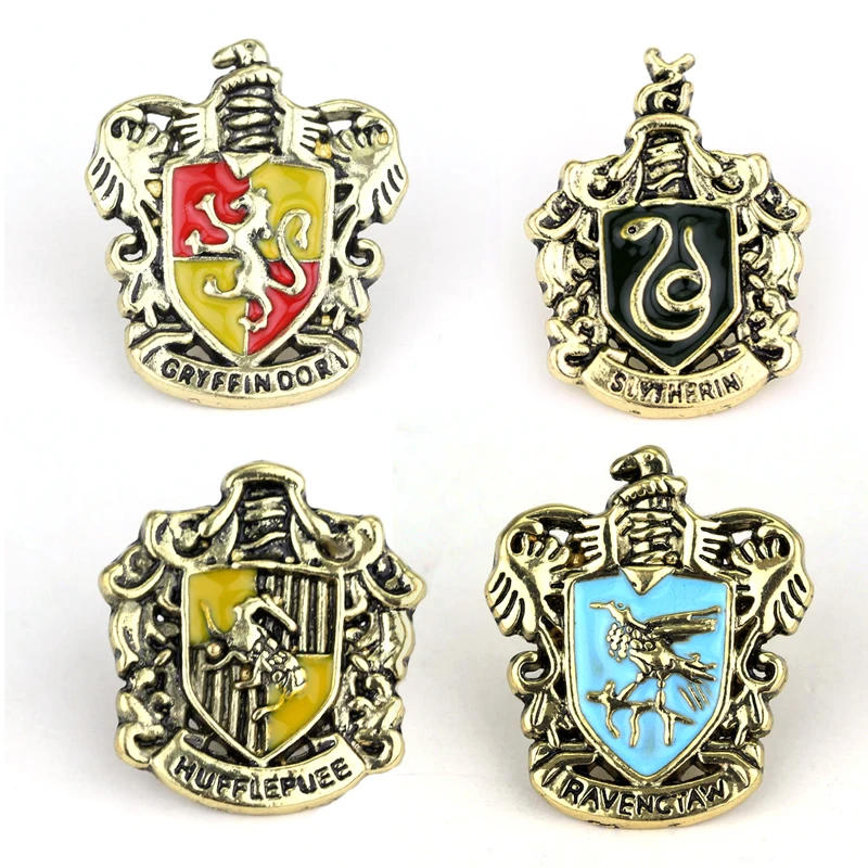 Фильм hp Хогвартс Магическая школа значок брошь Гриффиндор Hufflepuff Слизерин Ravenclaw школа логотип Эмаль Булавка для женщин и мужчин ювелирные изделия
