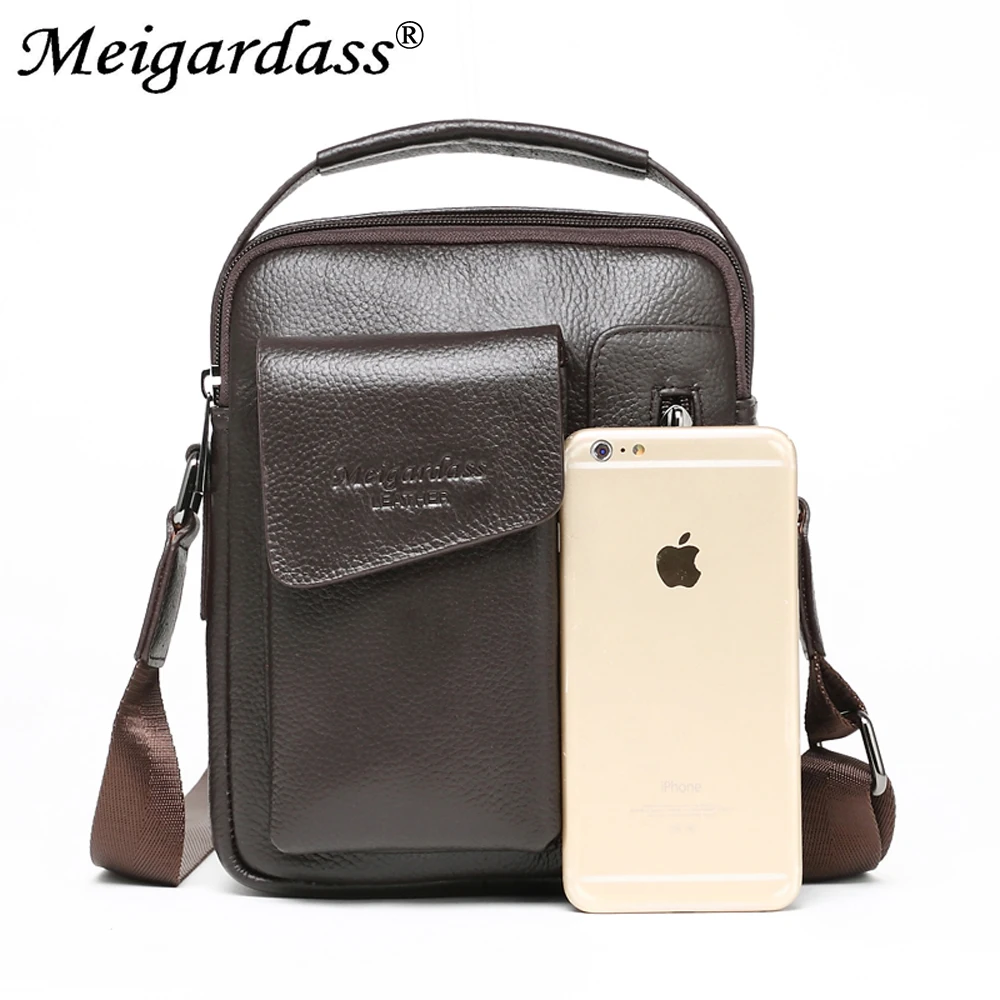 Сумка-мессенджер MEIGARDASS мужская из натуральной кожи саквояж на плечо в деловом