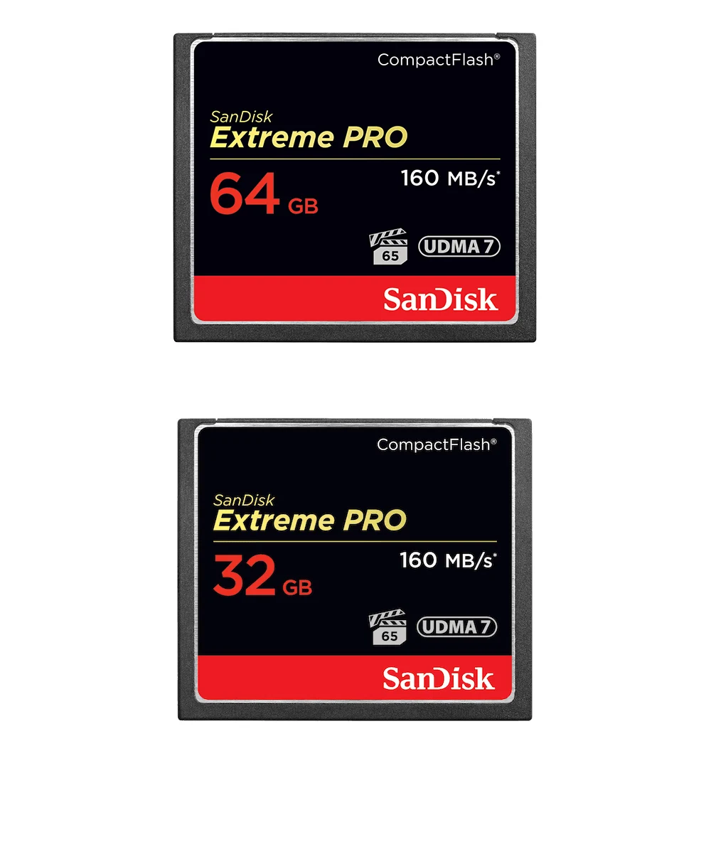 Двойной Флеш-накопитель SanDisk Extreme Pro CompactFlash 32 Гб 64 Гб 128 ГБ 256 ГБ карта CF 800X VPG-20 120 МБ/с. для богатых 4K и Full HD видео SDCFXS Камера