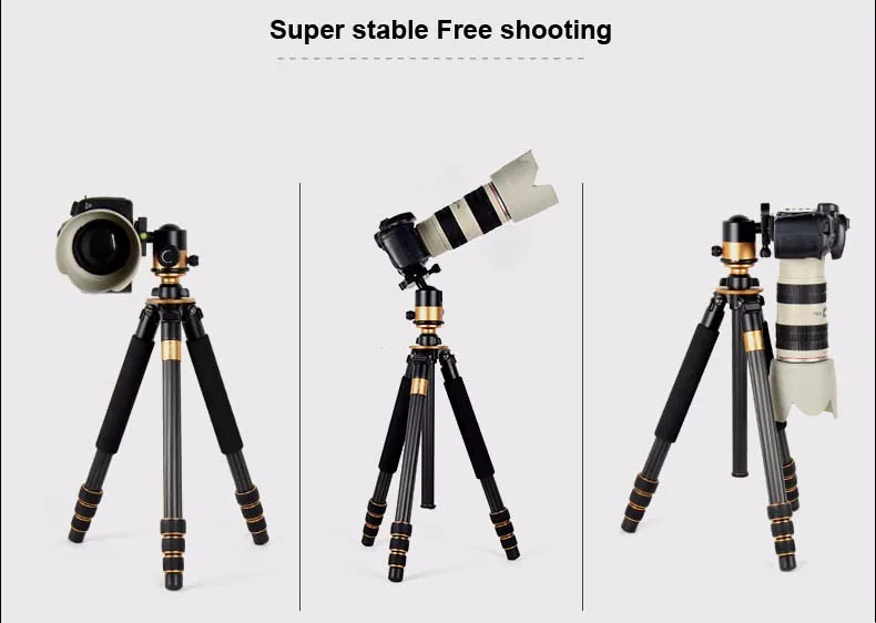 QZSD Q1000 Профессиональный штатив для Canon Nikon sony Цифровые зеркальные DSLR Камера стабильный 45 мм мяч с шаровой головкой нагрузка 15 кг