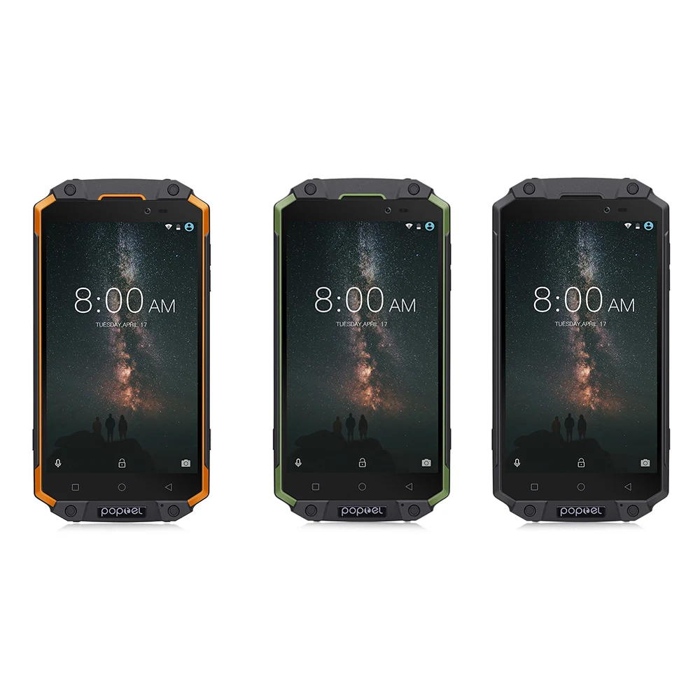 Poptel P9000 MAX IP68 пыле 9000 мАч смартфон 5 &quotAndroid 7 0 MTK6750V Восьмиядерный 4G B + 6 лицо Красота