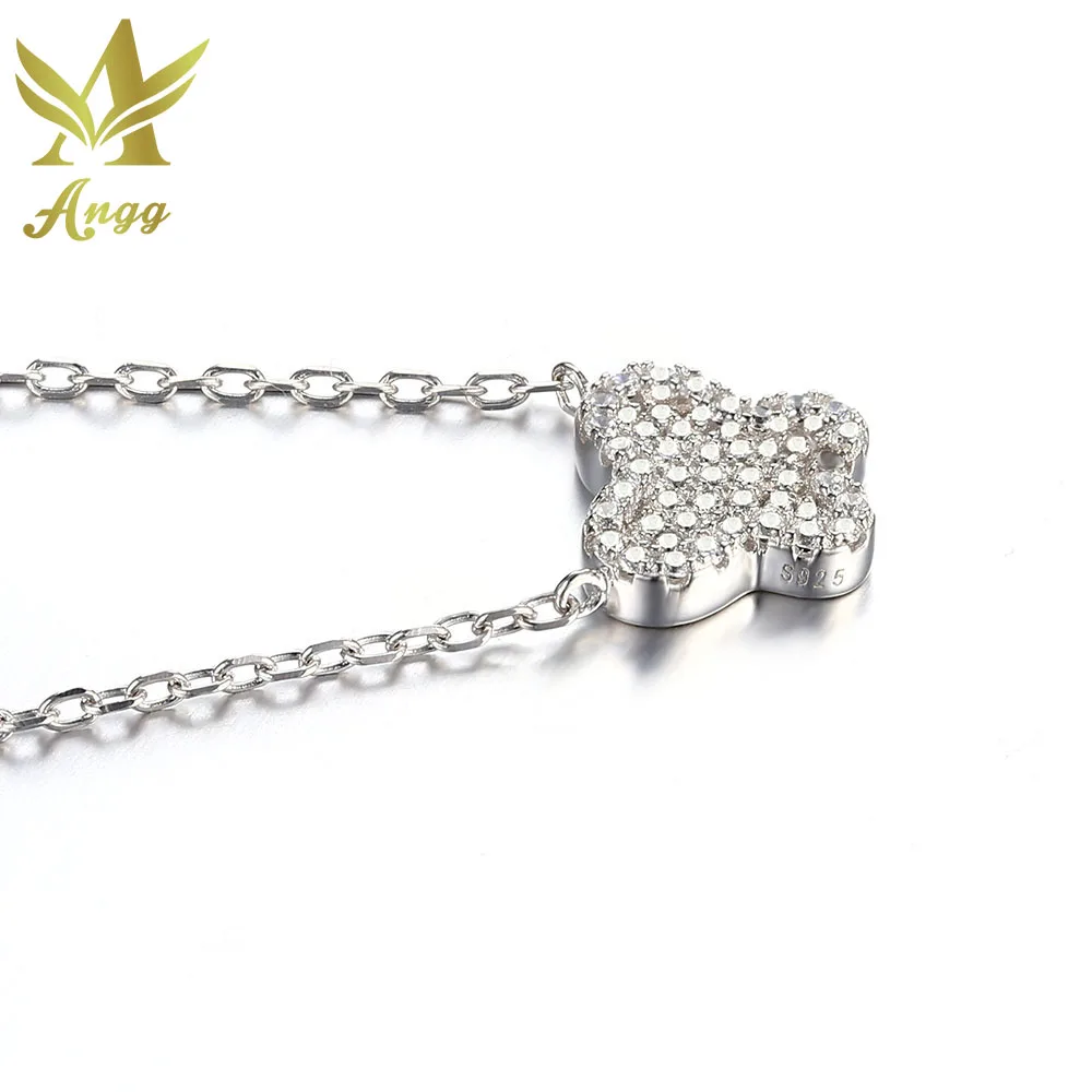 Angg реальные 925 пробы Серебряные ювелирные изделия кулон кубического циркония