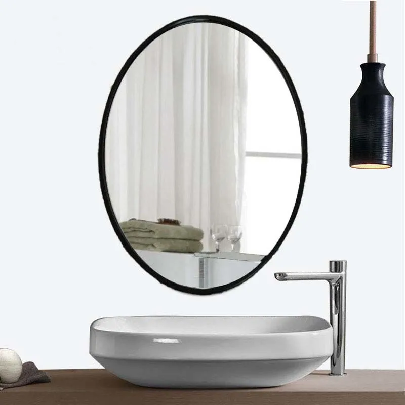 

Нордическое овальное зеркало для ванной комнаты, Американское Зеркало для ванной комнаты, настенное зеркало, подвесное зеркало, простое зе...