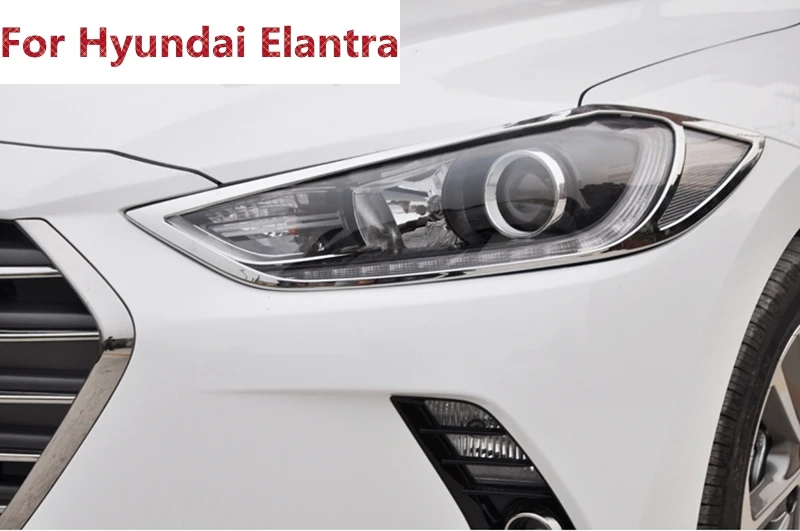 Для hyundai Elantra Avante 6th 2 шт. передний головной светильник крышка лампы Отделка ободок протекторы аксессуары хромированный Стайлинг