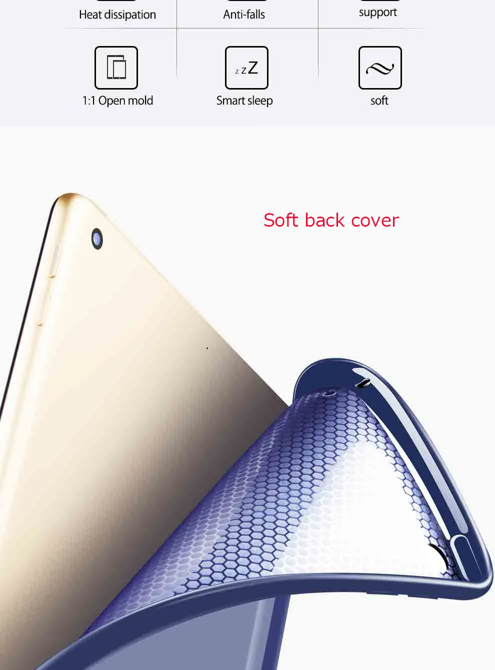 Чехол для iPad mini 4 из искусственной кожи и мягкого силикона ТПУ умная задняя крышка