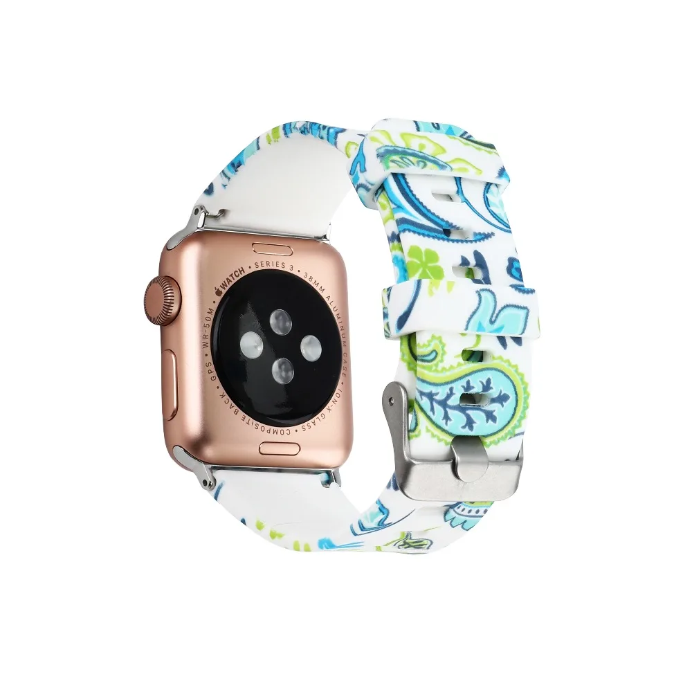 7 цветов мягкий силиконовый ремешок для часов Apple Watch Series 1 2 3 4 браслета iWatch 38 мм 42 40