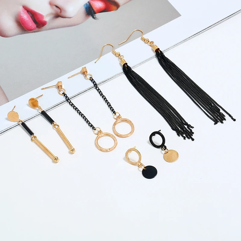 5 пар/компл. Модные ботильоны с кисточками круглые Висячие Комплект сережек для