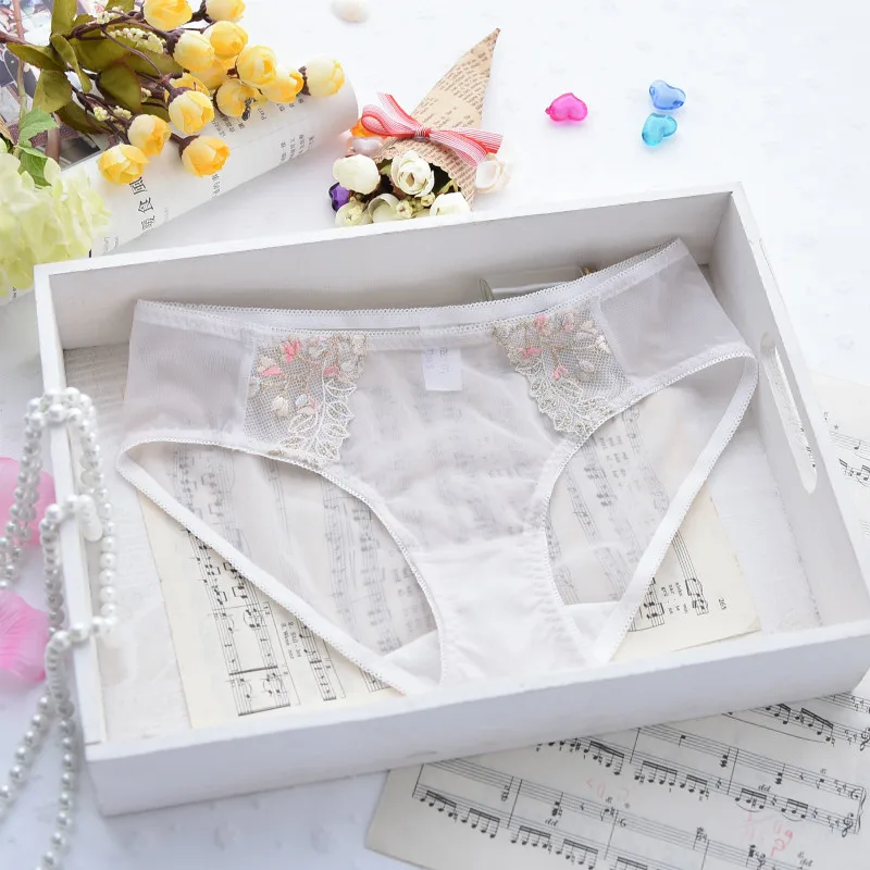 2 шт. женские кружевные трусы с цветочной вышивкой|lace briefs panties|briefs pantiesplus panties |