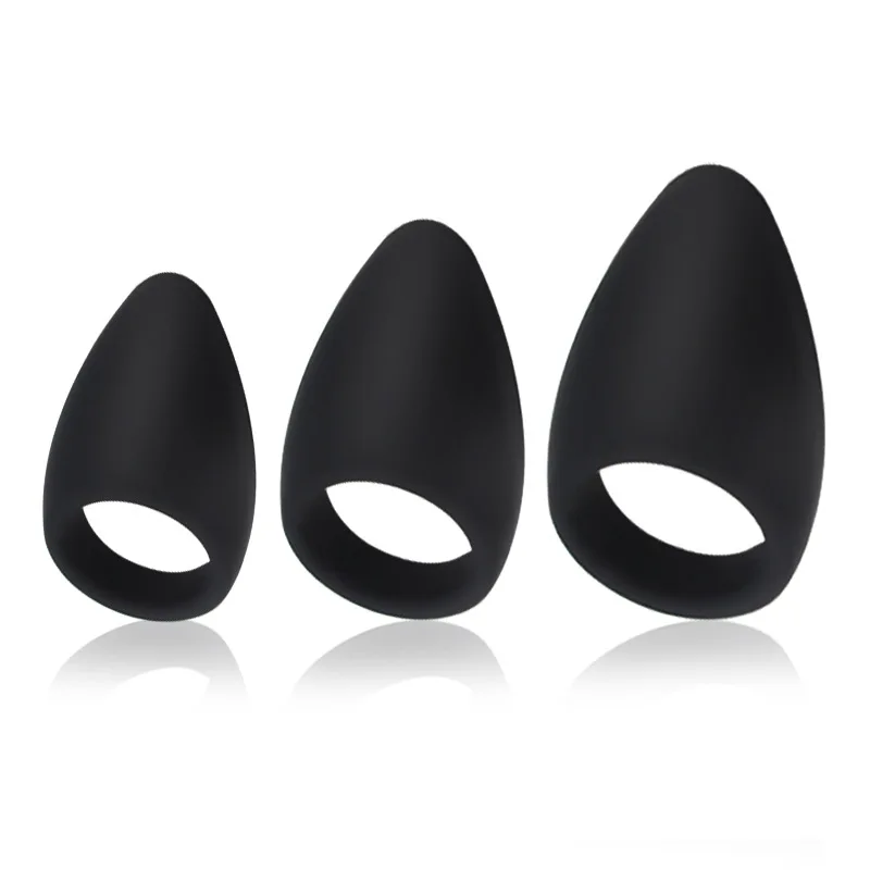 Time Delay Penis Ring Scrotum Chastity Cage Silicone Tongue Shape Teardrop Cock Sex Toys For Man 3 Size | Красота и здоровье