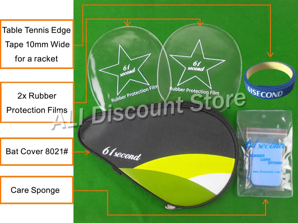 

61second Bat Cover 8021# Table Tennis Accessories Set for Table Tennis Ping Pong Racket