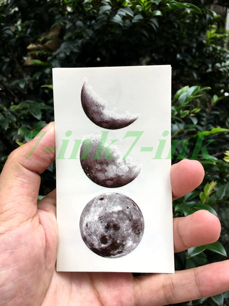 Водная переводная татуировка Минималистичная маленькая татуировка sun moon боди-арт водонепроницаемые временные фальшивые татуировки для мужчин, женщин, детей 10,5*6 см