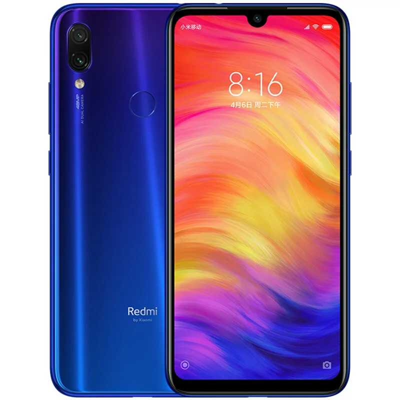 Синий Xiaomi Redmi Note 7, глобальная версия, 3 Гб ОЗУ, 32 Гб ПЗУ, мобильный телефон, Восьмиядерный процессор Snapdragon 660, 6,3 дюйма, 19,5: 9, полноэкранная, 48 МП, двойная камера - Цвет: Синий