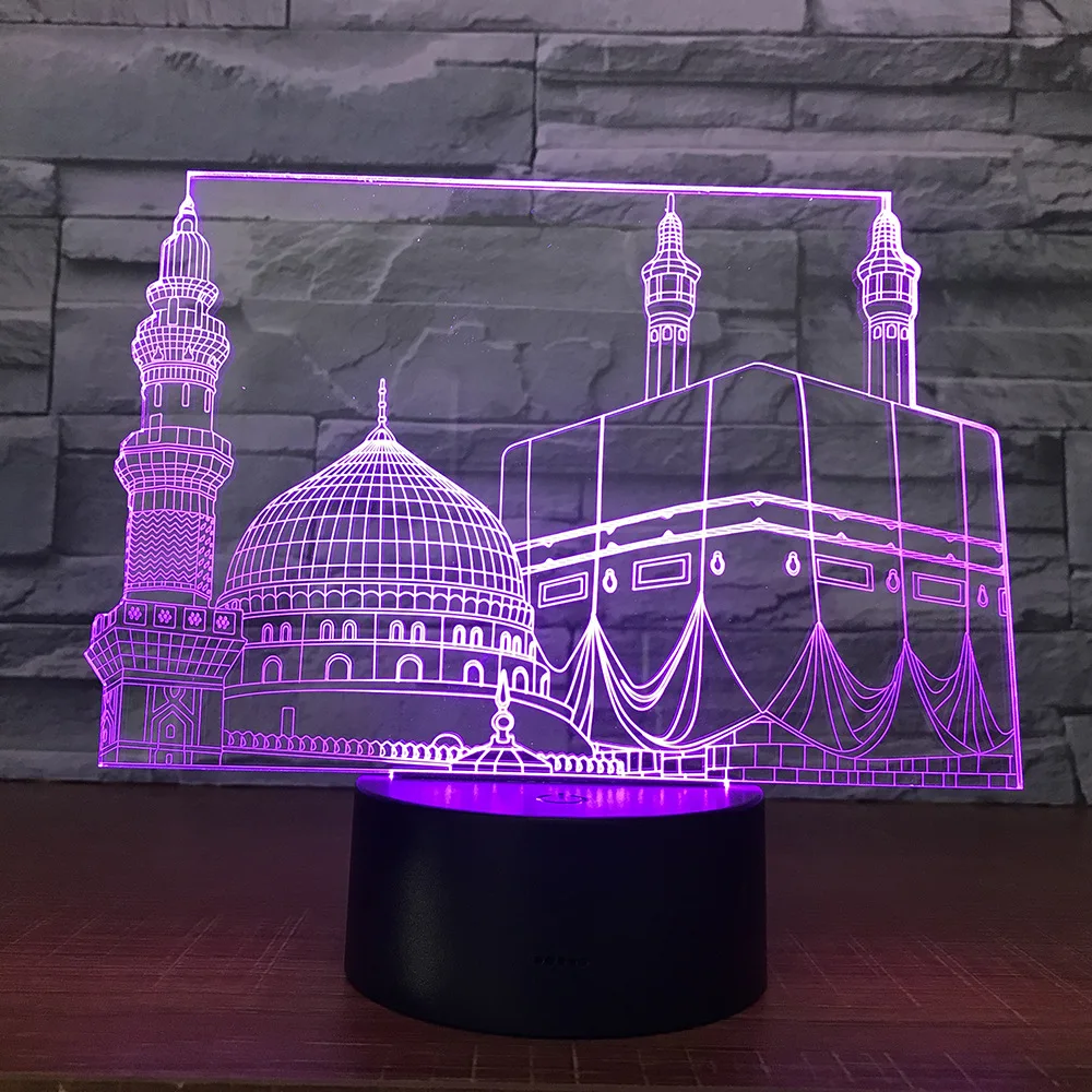 3d лампа в виде храма дворца 7 цветов светодиодные ночники для детей сенсорная