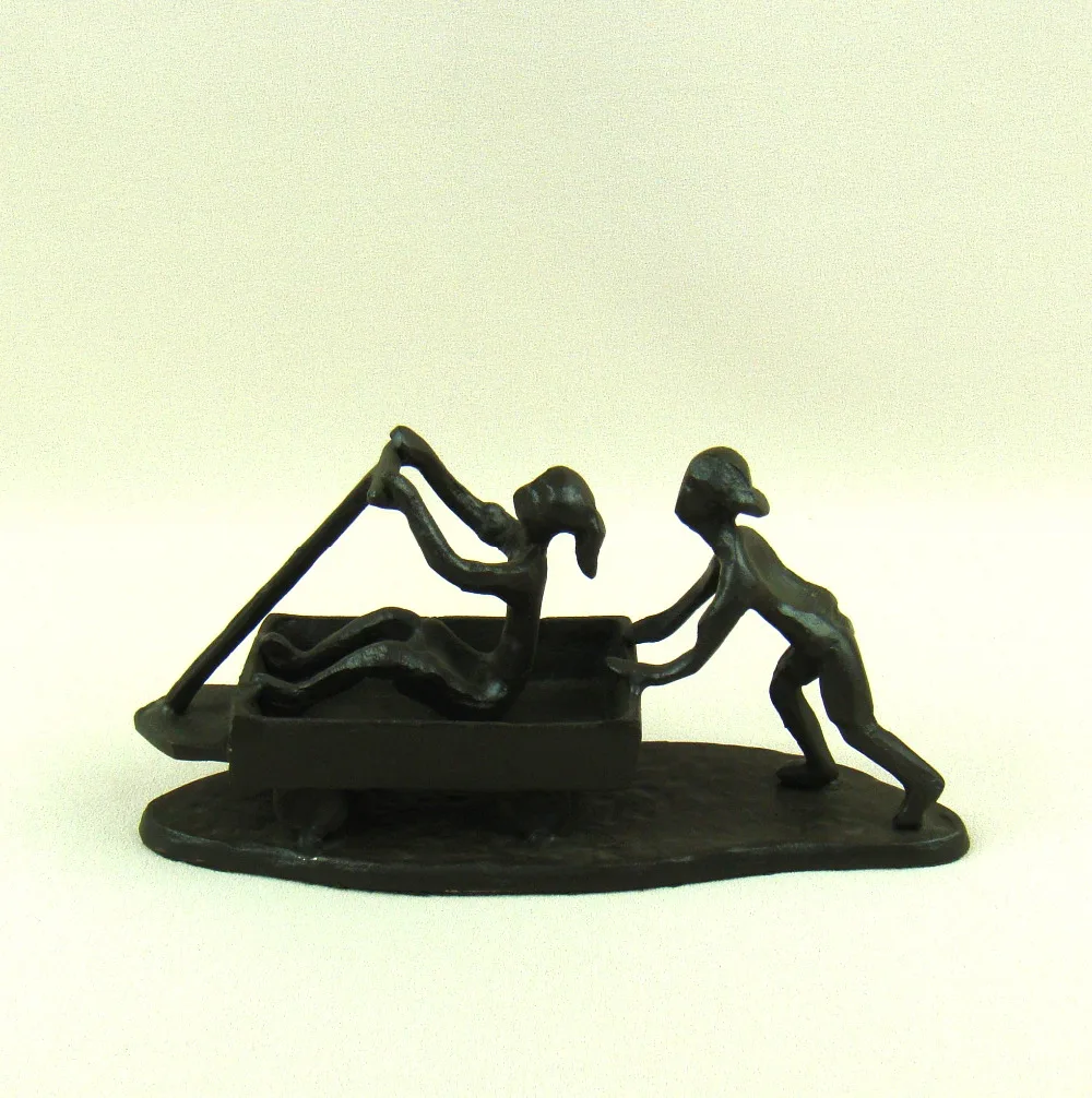 Старинная литейная чугунная тележка Детские миниатюры Детская металлическая