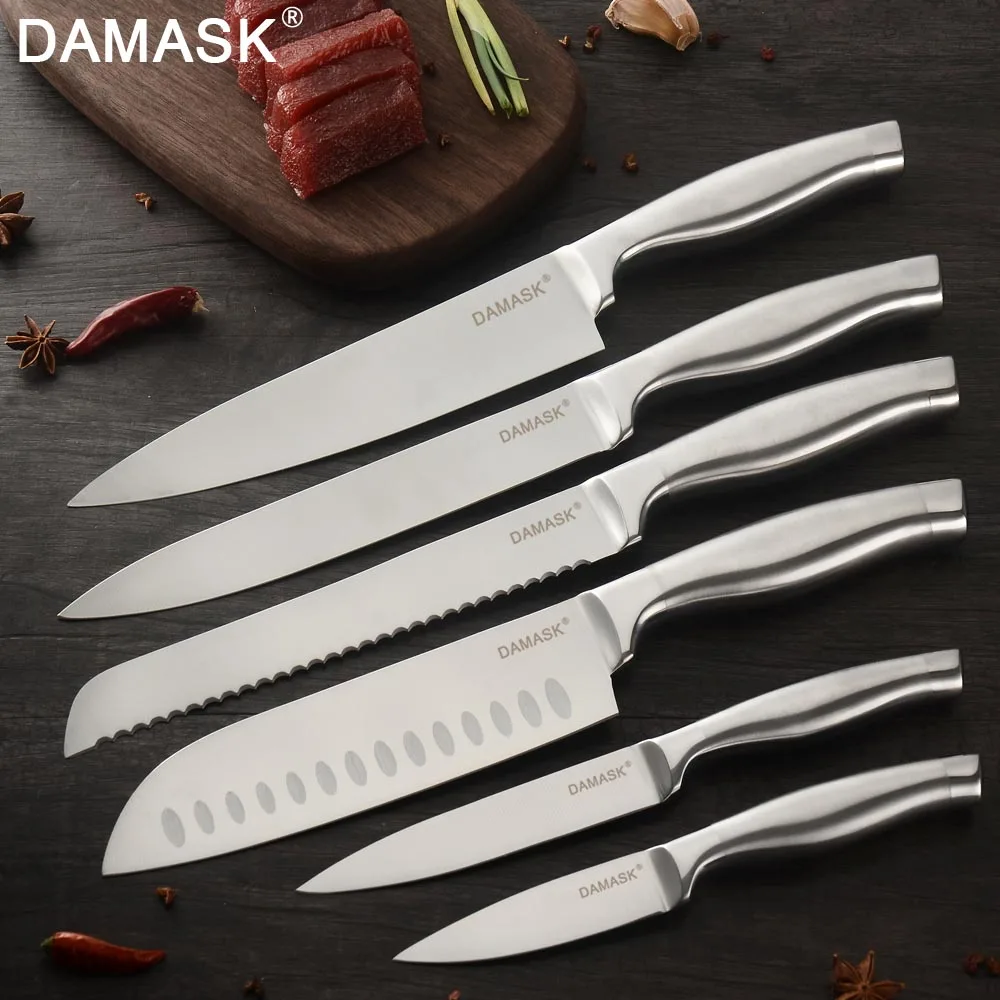 Damask Комбинированный нож подставка с ножами из нержавеющей стали набор кухонный