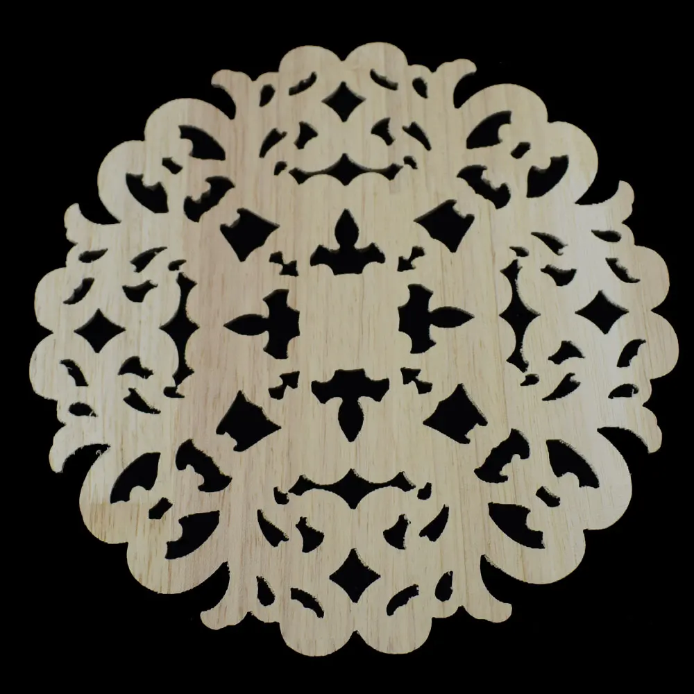 20/24CM Natural Floral Wood Carved Decal European Style Woodcarving Furniture Applique Home Decoration Accessories - купить по