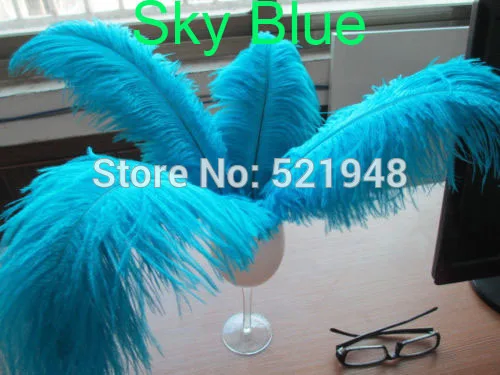 Хит! 10 шт./лот натуральный 30-35 см 12-14 дюймов небесно-голубые страусиные перья из