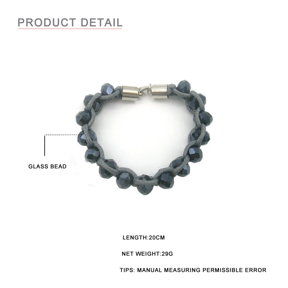 Dandie Fashionable Glass Bead Bracelet Braid Handmade Bangle Unisex Jewelry | Украшения и аксессуары