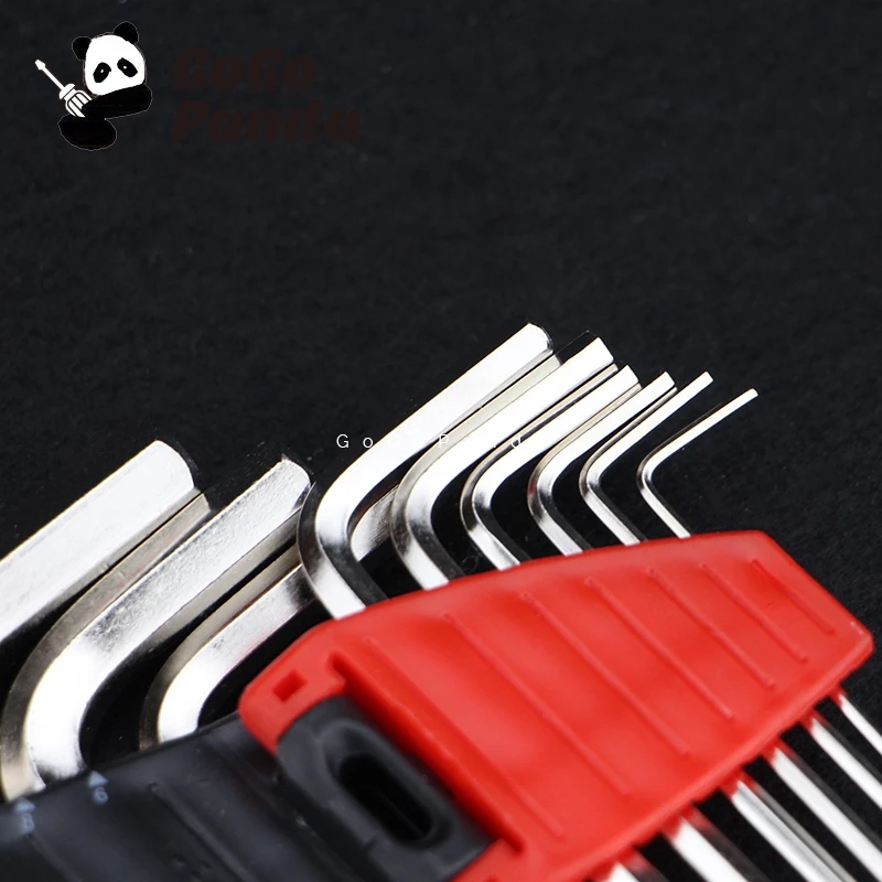 

Free Shipping 9 IN 1 Standard Type Hex Key Wrench Set CRV Material 1.5 2 2.5 3 4 etc. HO-0119