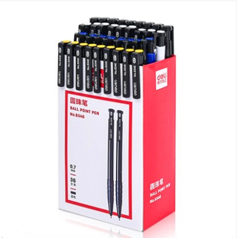 36 шт./кор. творческий простой нажатия шариковая ручка синие чернила пластиковая