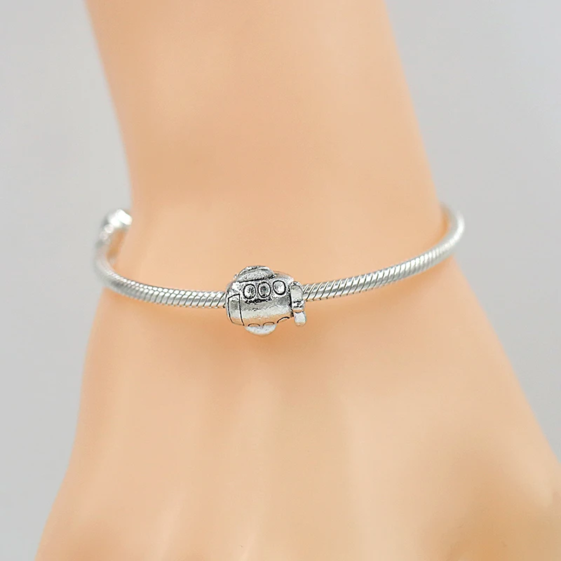 4 Pcs/Lot Big Hole Plane Style Charms for Bracelet Jewelry Making Fashion Women Children Jewery Accessories | Украшения и