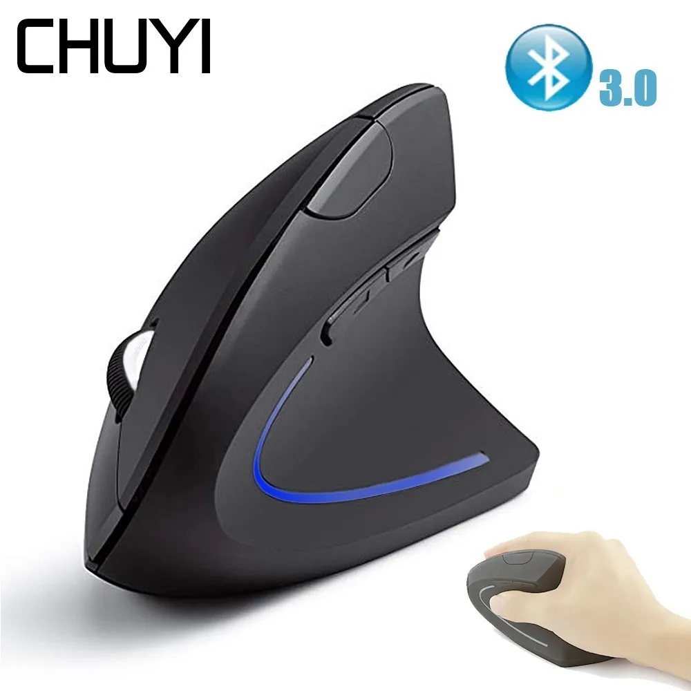 CHUYI Bluetooth 3 0 светодиодный Беспроводной вертикальный Мышь мыши эргономичной