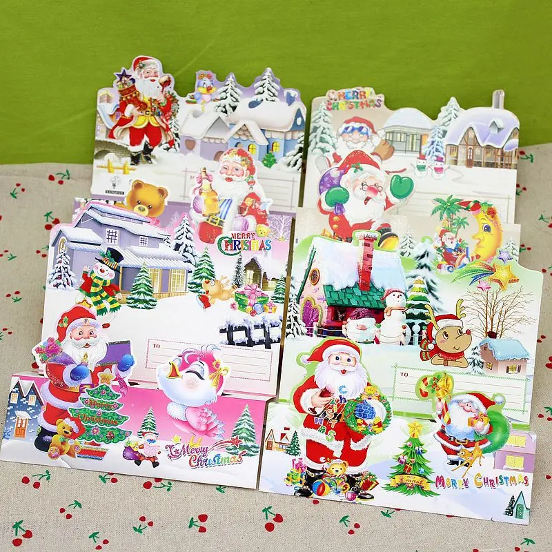 (12 шт./лот) Бесплатная Доставка Рождеством Серии Открытка Комплект