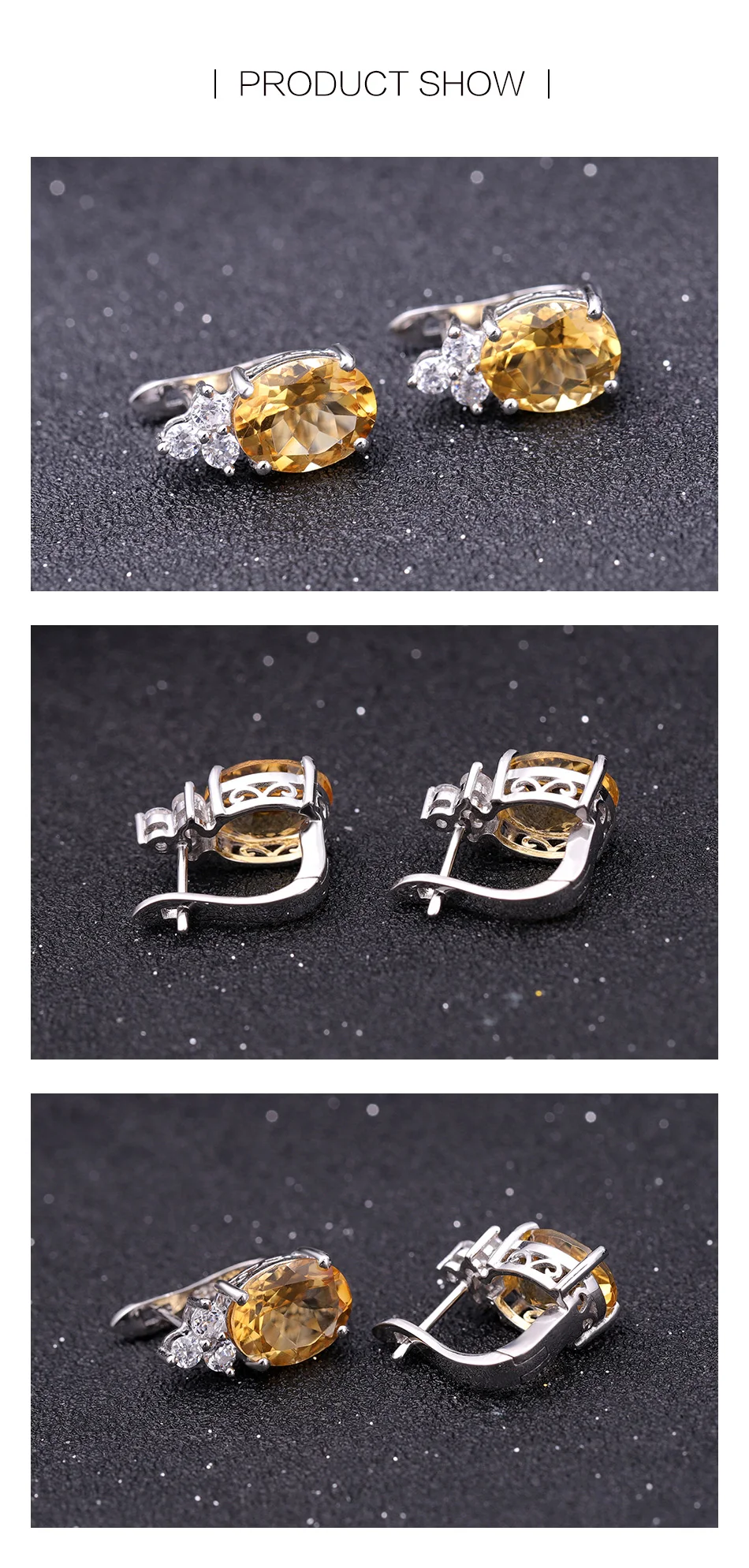 GEM'S BALLET 5.21Ct натуральный цитрин драгоценный камень серьги-гвоздики Твердые 925 пробы серебро для женщин хорошее ювелирное изделие подарок на день Святого Валентина