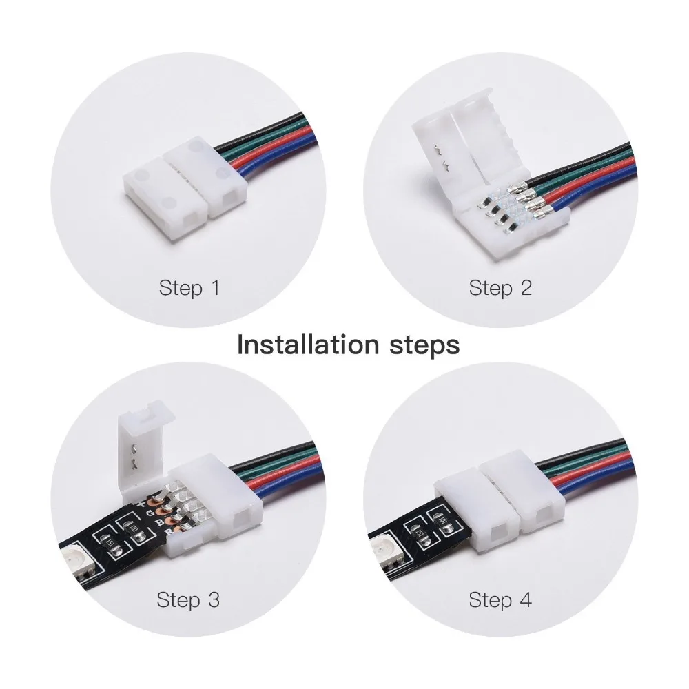 Фото 10x 4pin 10MM RGB Led Connector Wire Female Cable For 5050 SMD Strip Light Обустройство дома 10x 4pin 10MM RGB Led Connector Wire Female Cable For 5050 SMD Strip Light Обустройство дома