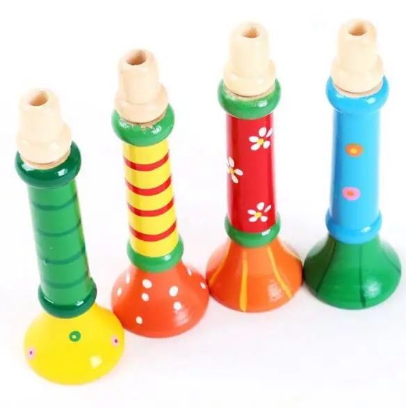 1 шт. деревянные детские Трубач игрушка деревянный свист музыкальный инструмент