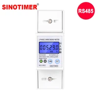 intelligent rs485 electric power meter single phase 2 wire energy meter din rail mounting lcd backlight display ac 230v 5 80a