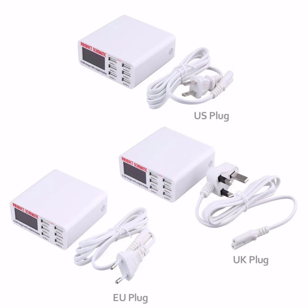 Зарядное устройство Tinhofire USB с 6 портами и ЖК дисплеем|charger 6|charger lcdlcd charger |
