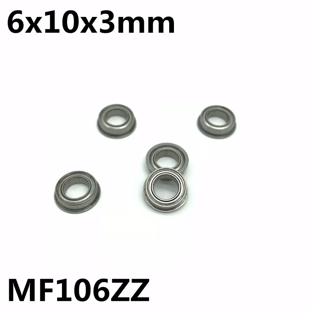 Rodamientos de brida MF106ZZ, 50 piezas, 6x10x3mm, rodamiento de bolas de ranura profunda, alta calidad, MF106Z, MF106