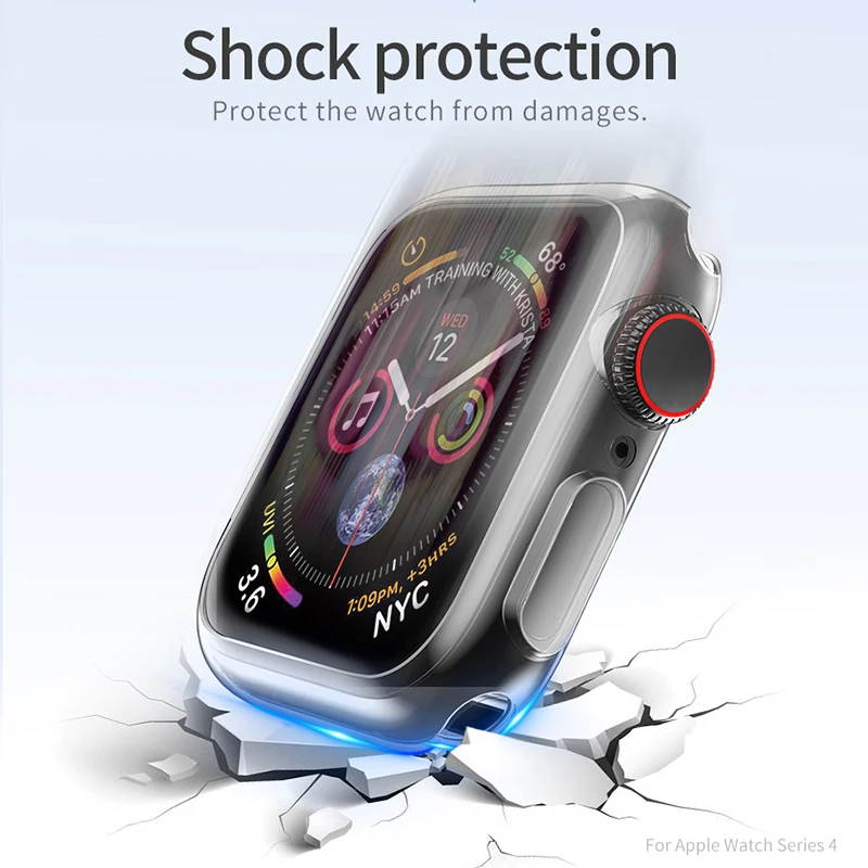 Чехол Laforuta для Apple Watch 5 4 44 мм 40 прозрачный мягкий силиконовый защитный чехол из