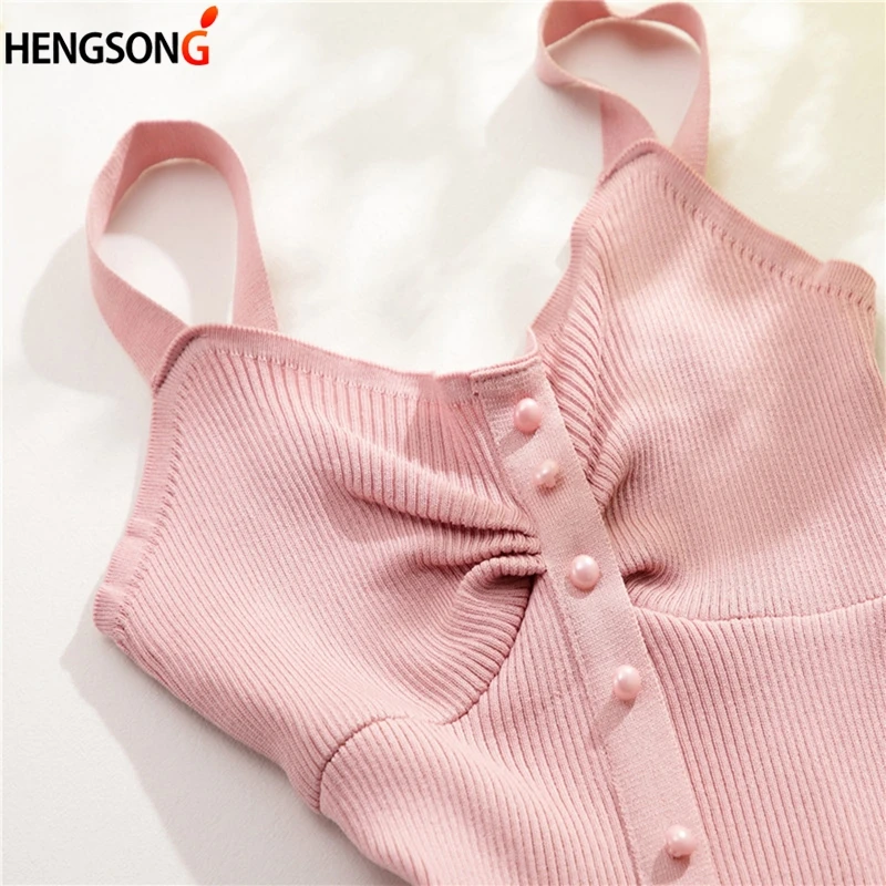 Женский вязаный Топ на бретельках с v-образным вырезом топ женский укороченный