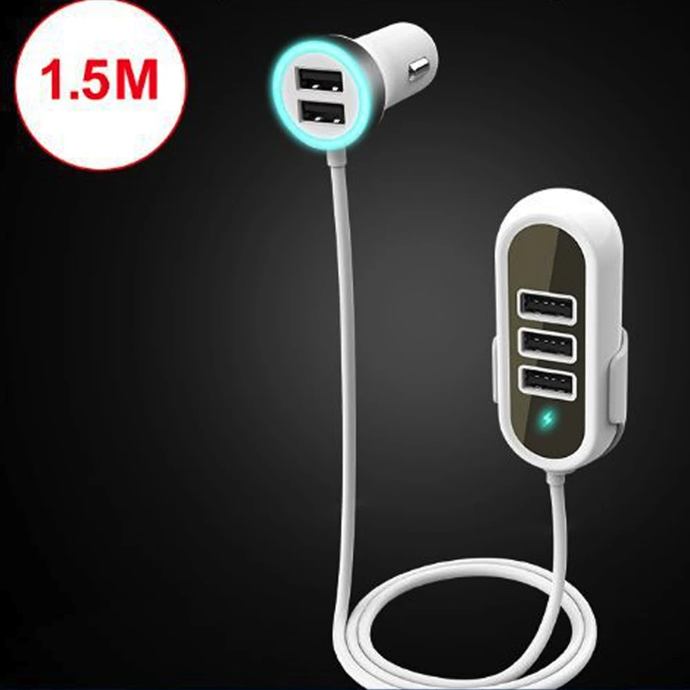 Q8T 5.8A 5 портов USB Автомобильное зарядное устройство переднее и заднее сиденье автомобильное зарядное устройство умный адаптер для нескольких задних сидений зарядки