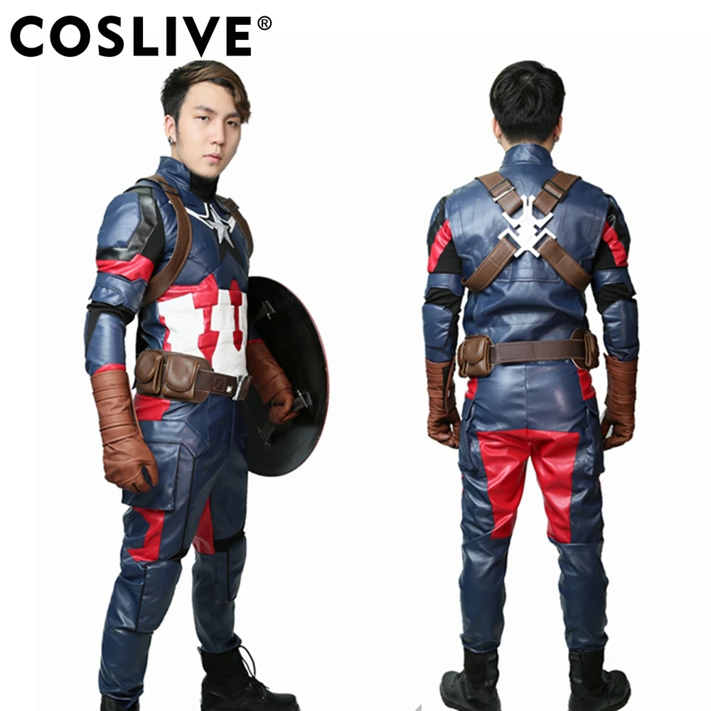 Coslive Steve Rogers Капитан Америка наряд костюм супергероя Косплей боевой реквизит для
