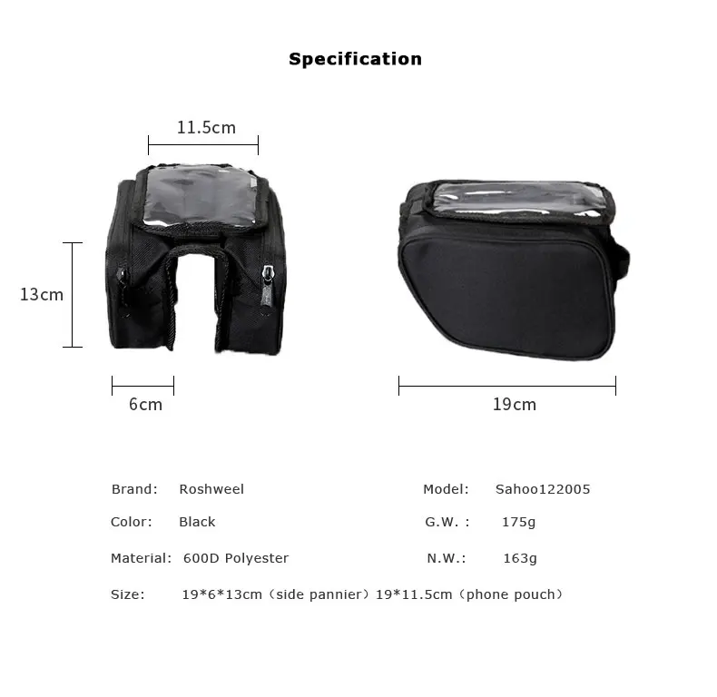 Roswheel Sahoo серия 122005 велосипедная верхняя труба передняя рамка Чехол для мобильного телефона чехол держатель Чехол Pannier