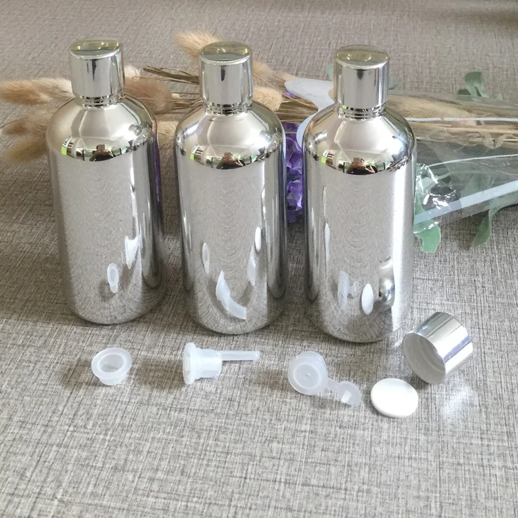 50pieces/lot 100ml empty glass silver plated Essential oil bottle with screw lid , glass 100ml essentical oil bottle wholesale