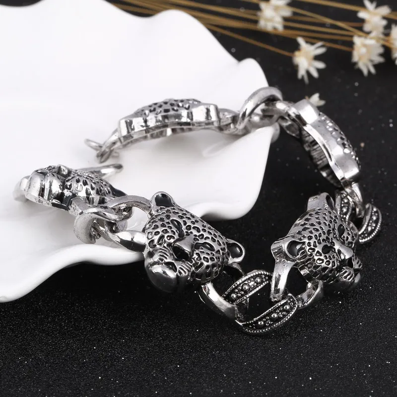 Винтажный Мужской Браслет ZOSHI из нержавеющей стали подвески с леопардом браслет