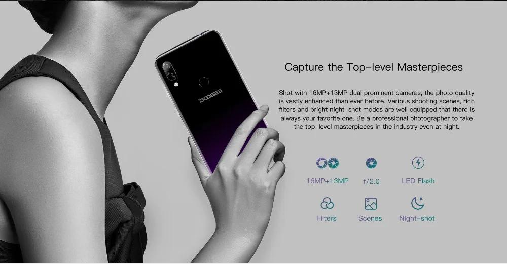 Оригинал DOOGEE Y8 Android 9 0 мобильный телефон 6 1 inch 19:9 Экран MTK6739 4 ядра 3 GB 16 8MP 3400 mAh
